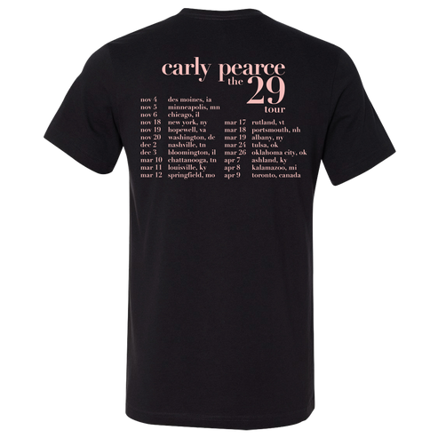 CP photo The 29 black tour tee back dates Carly Pearce