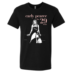 CP photo The 29 black tour tee front Carly Pearce