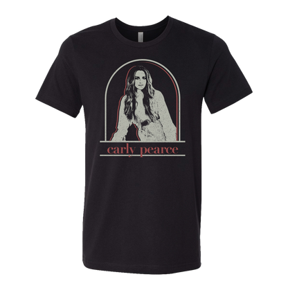 Here + Now photo black tour tee front Carly Pearce